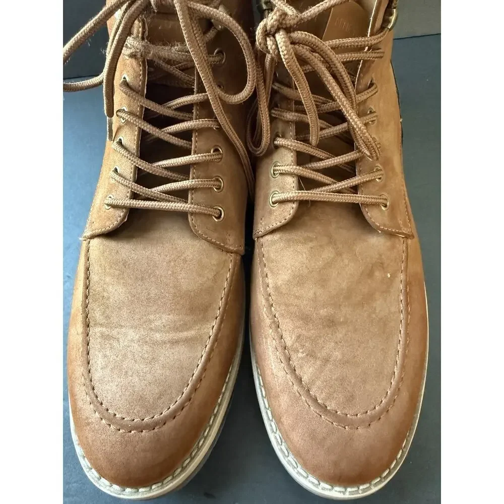 Nine West Mens Madhuri Boots US Size 13 Brown Lace Up Casual Office Workwear